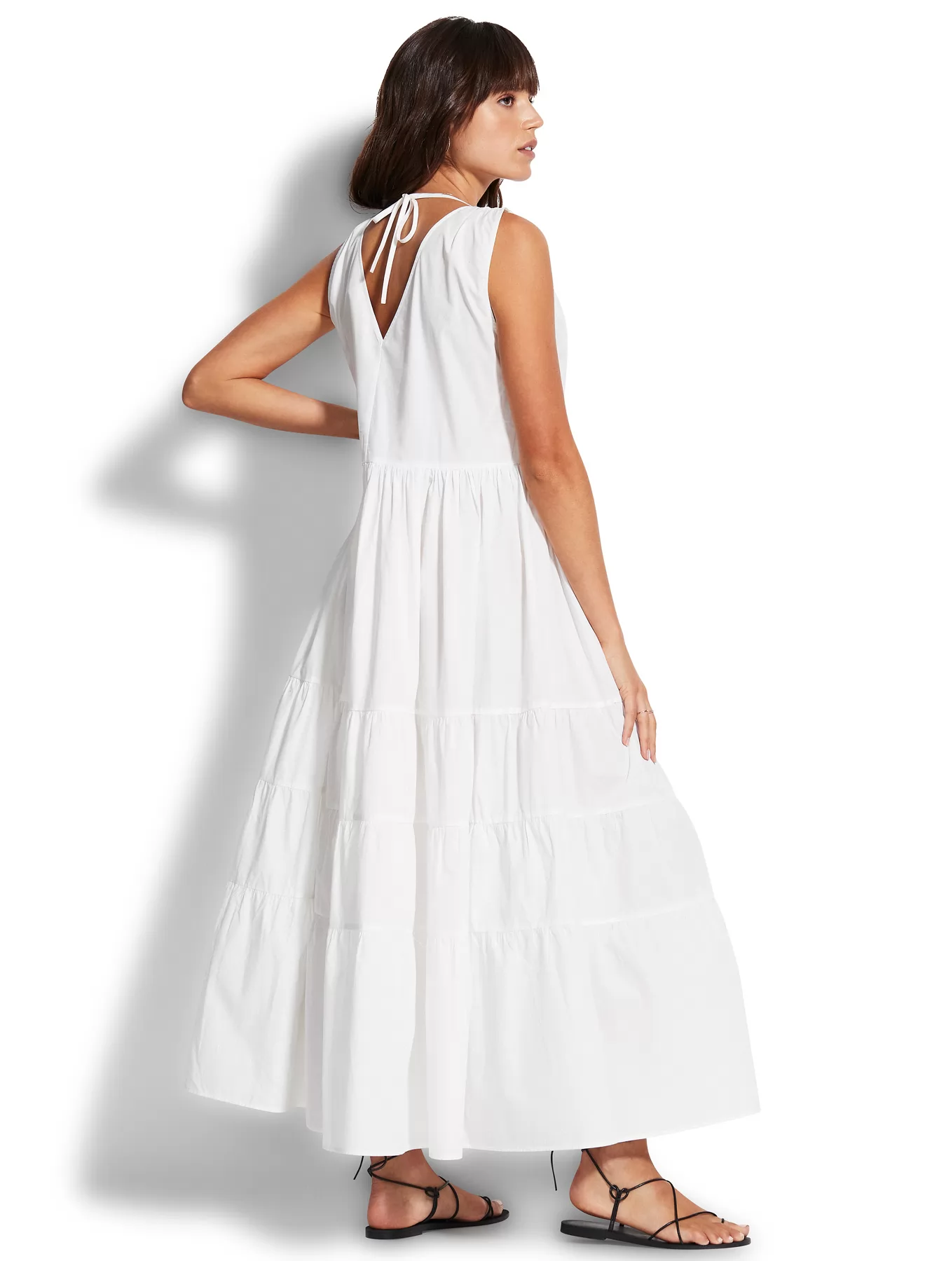 Biały Sukienka maxi Seafolly Full Bloom 54608-DR - zdjęcie 3
