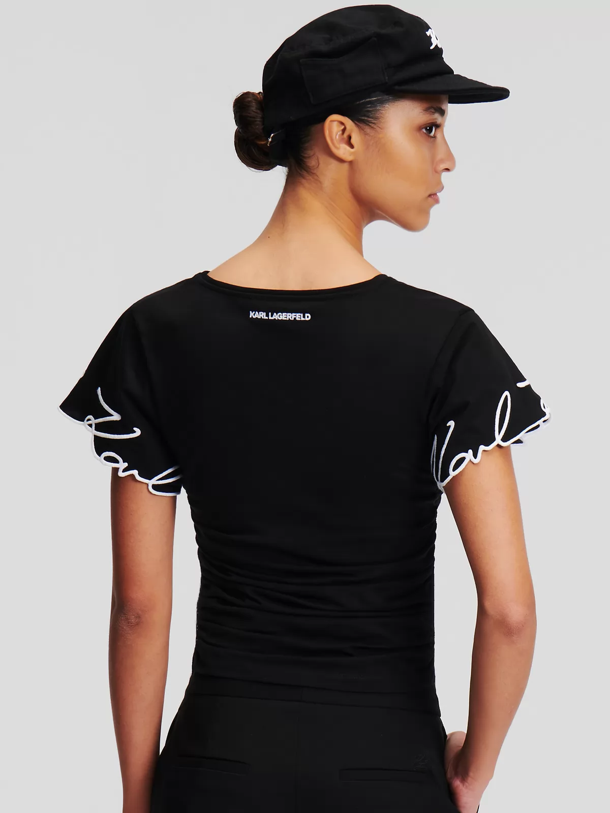 Czarno-biały, czarny Koszulka damska Karl Lagerfeld 241W1709 - zdjęcie 2