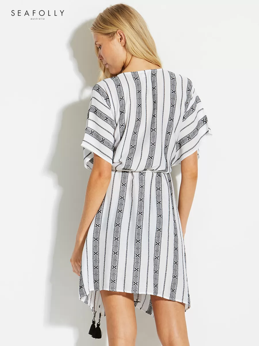 Biały, czarny Tunika plażowa Seafolly Las Palmas 53439-KA - zdjęcie 2