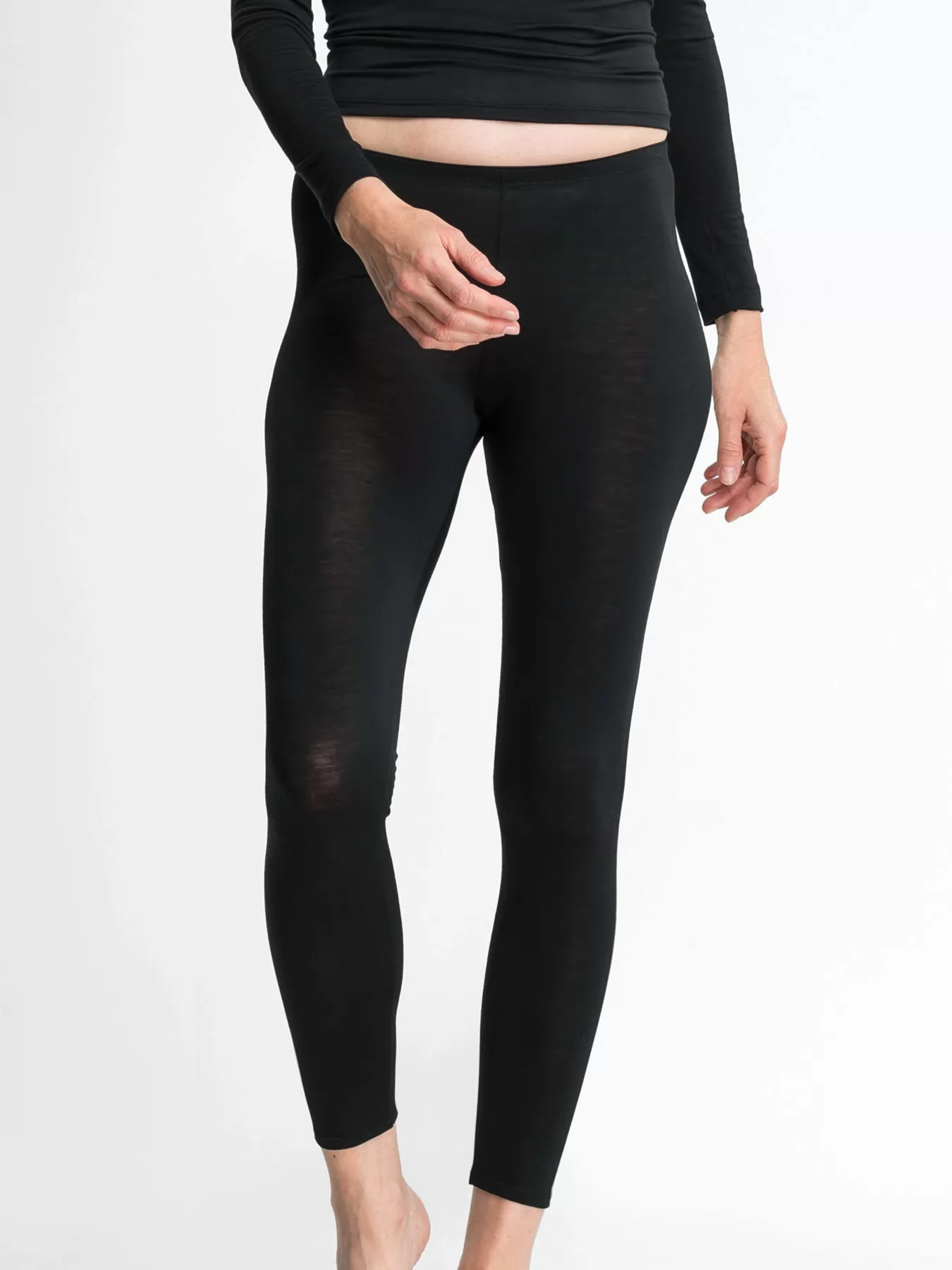 Czarny Leginsy Sylvia Speidel Sanja Wool Tencel 50346 - zdjęcie 1