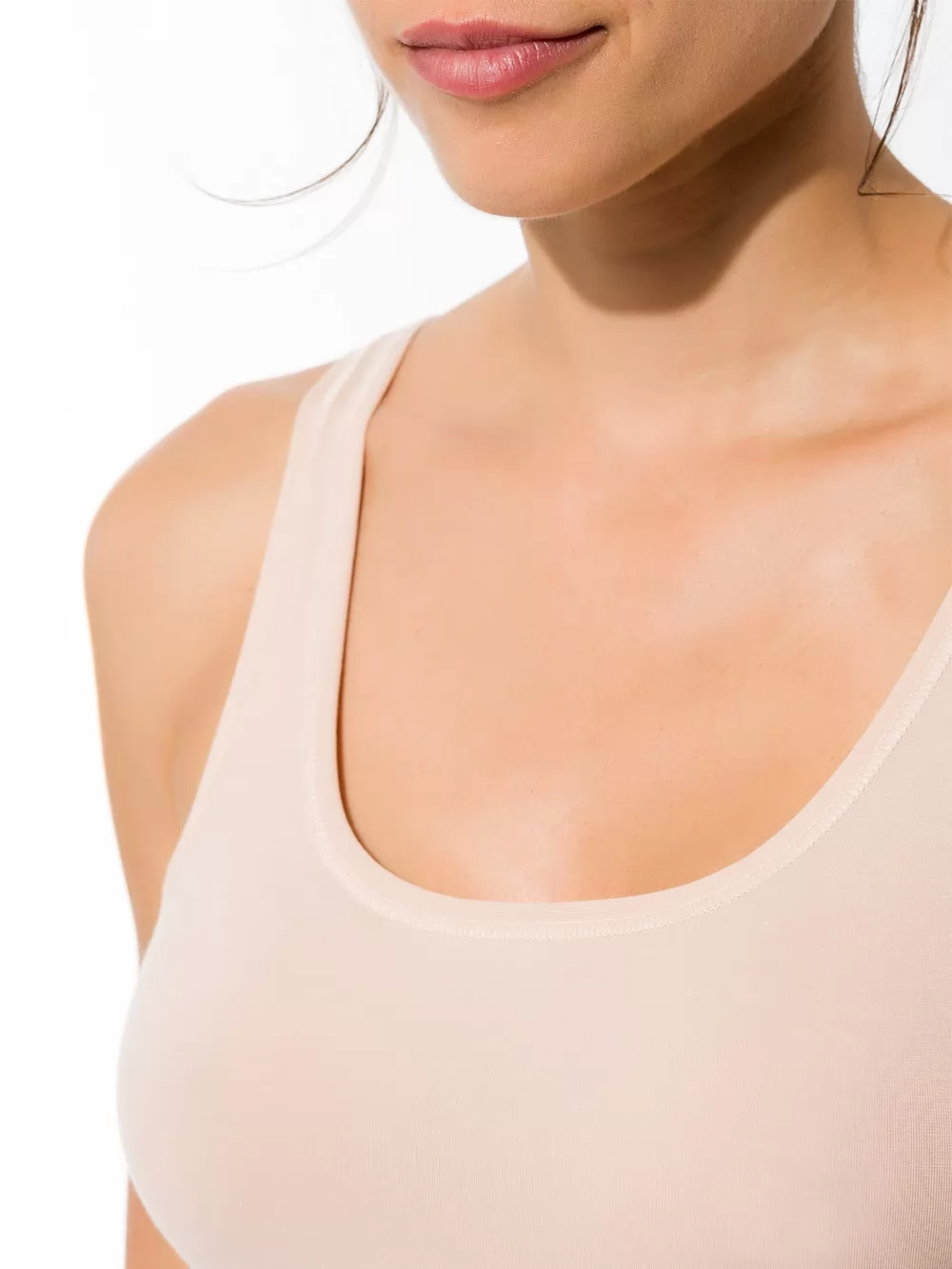 Beżowy Koszulka damska Skiny Essentials Light 083930 - zdjęcie 2