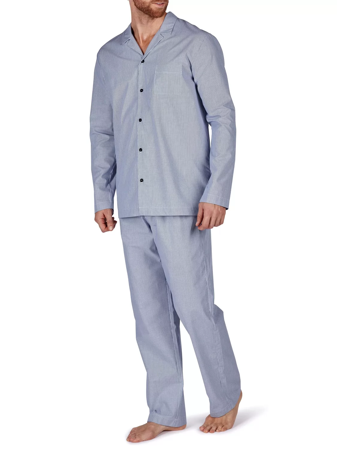 Niebieski Piżama męska Huber Woven Tender 117600 - zdjęcie 1