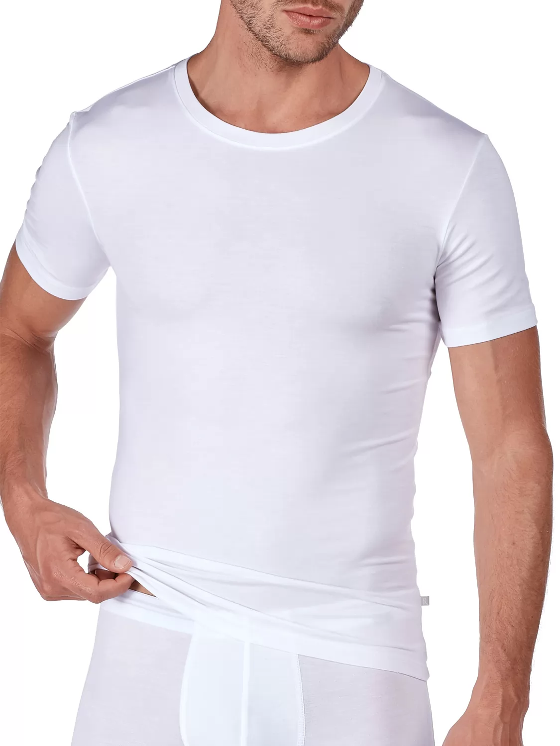 Biały Koszulka męska Huber Selective Men 112589 - zdjęcie 3