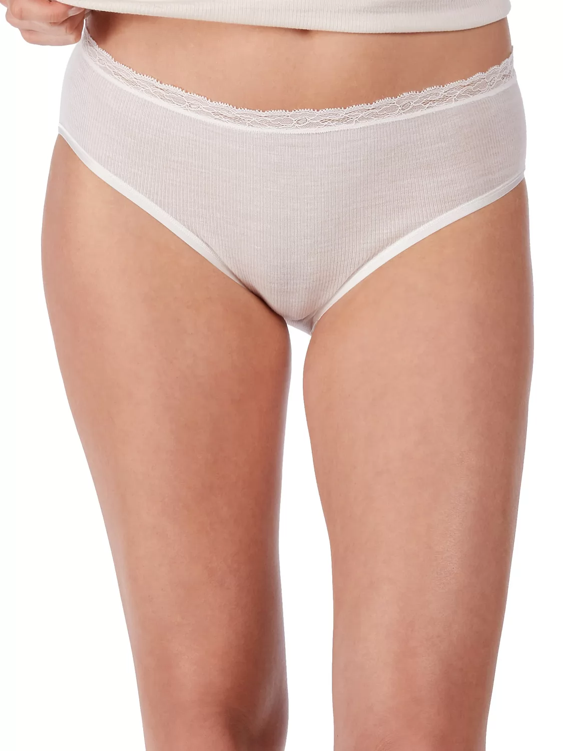 Kremowy Jedwabne figi Huber Woolen Elegance 016446 - zdjęcie 1