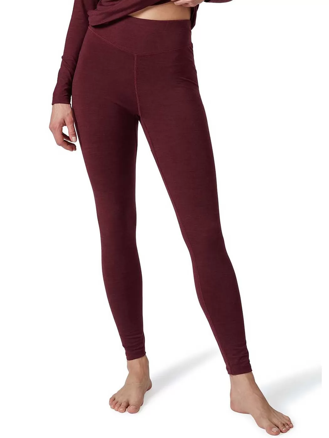 Bordowy Leginsy damskie z wełny Huber Wool Performance 016487 - zdjęcie 1