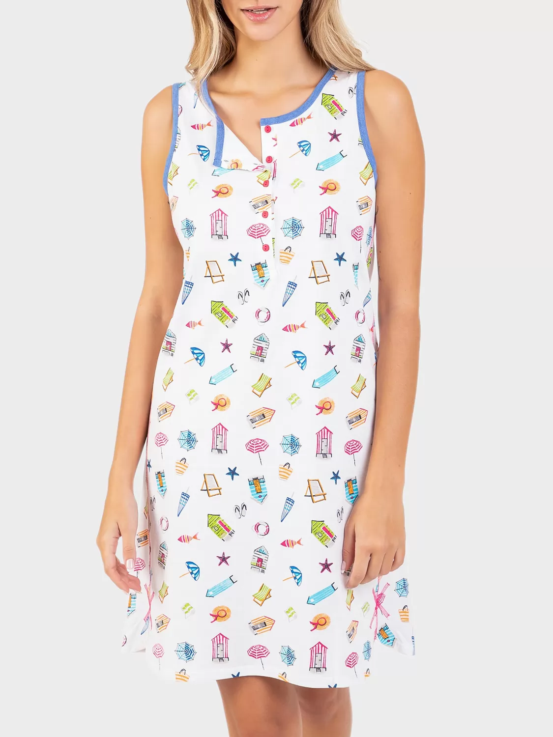 Biały, niebieski, wielobarwny Koszula nocna Massana 217202 - zdjęcie 1