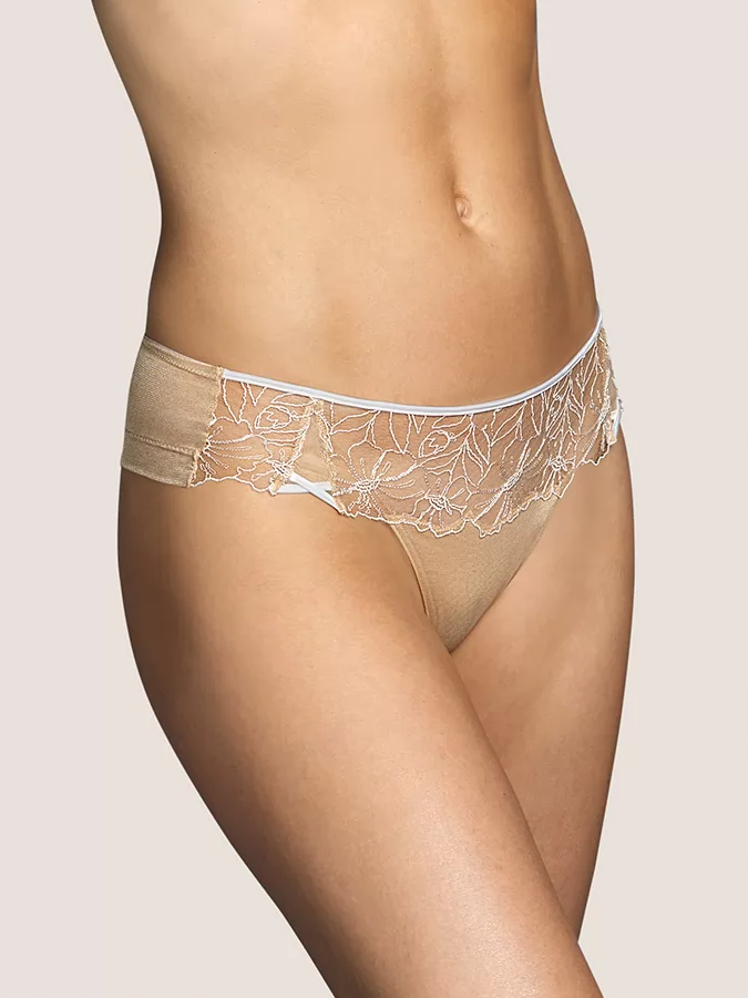 Beżowy, biały Bokserki tanga Andres Sarda Tarsilia 3309955 - zdjęcie 4