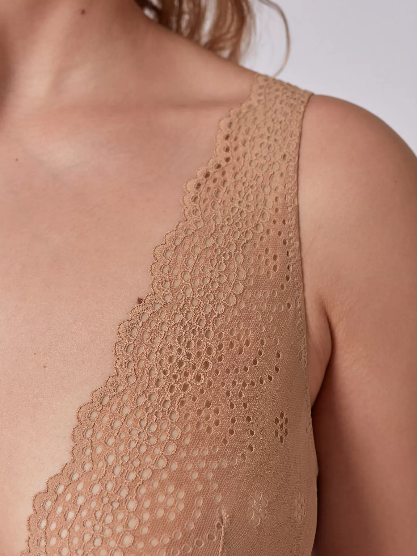 Beżowy, brązowy Biustonosz bez fiszbin Skiny Bamboo Lace 080582 - zdjęcie 3