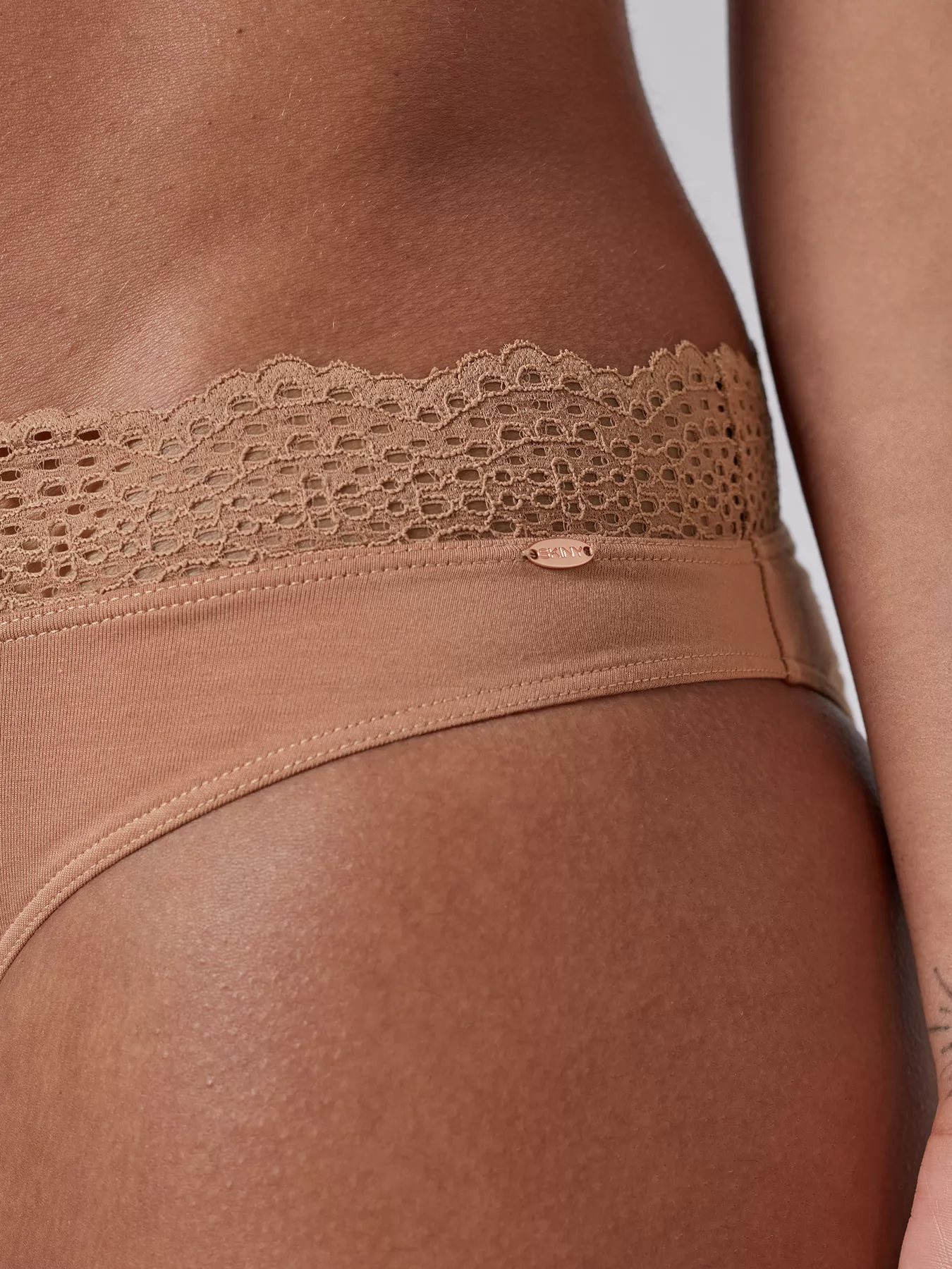 Beżowy, brązowy Figi Skiny Bamboo Lace 080587 - zdjęcie 3