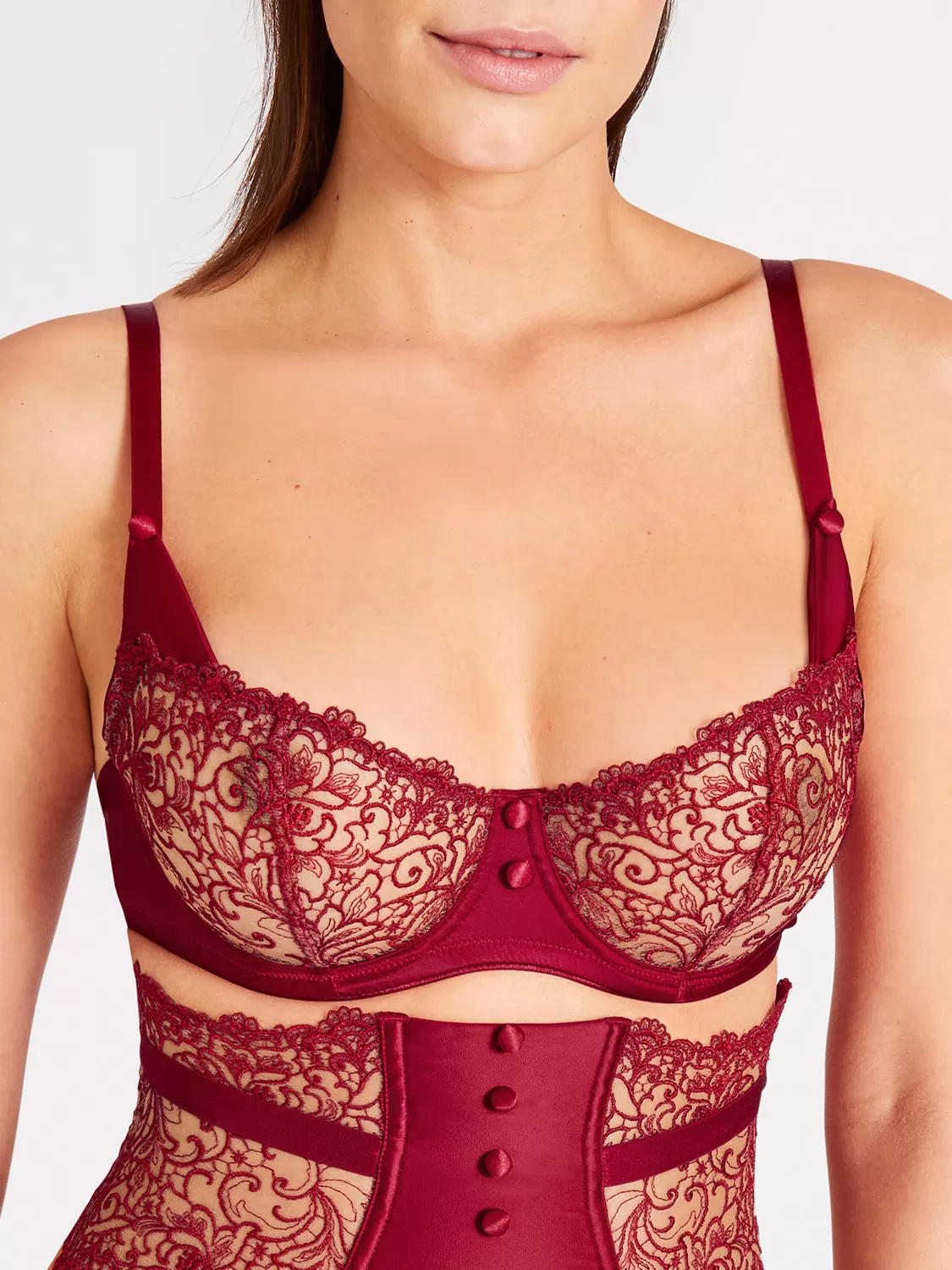 Czerwony Biustonosz balkonetka Karl Lagerfeld x Aubade Miss Karl UCF14 - zdjęcie 2