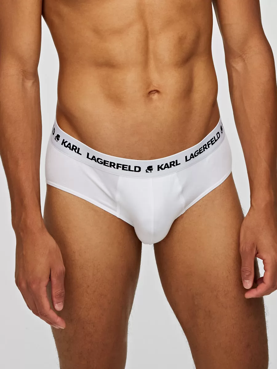 Biały Slipy męskie 3PACK Karl Lagerfeld 211M2103 - zdjęcie 1