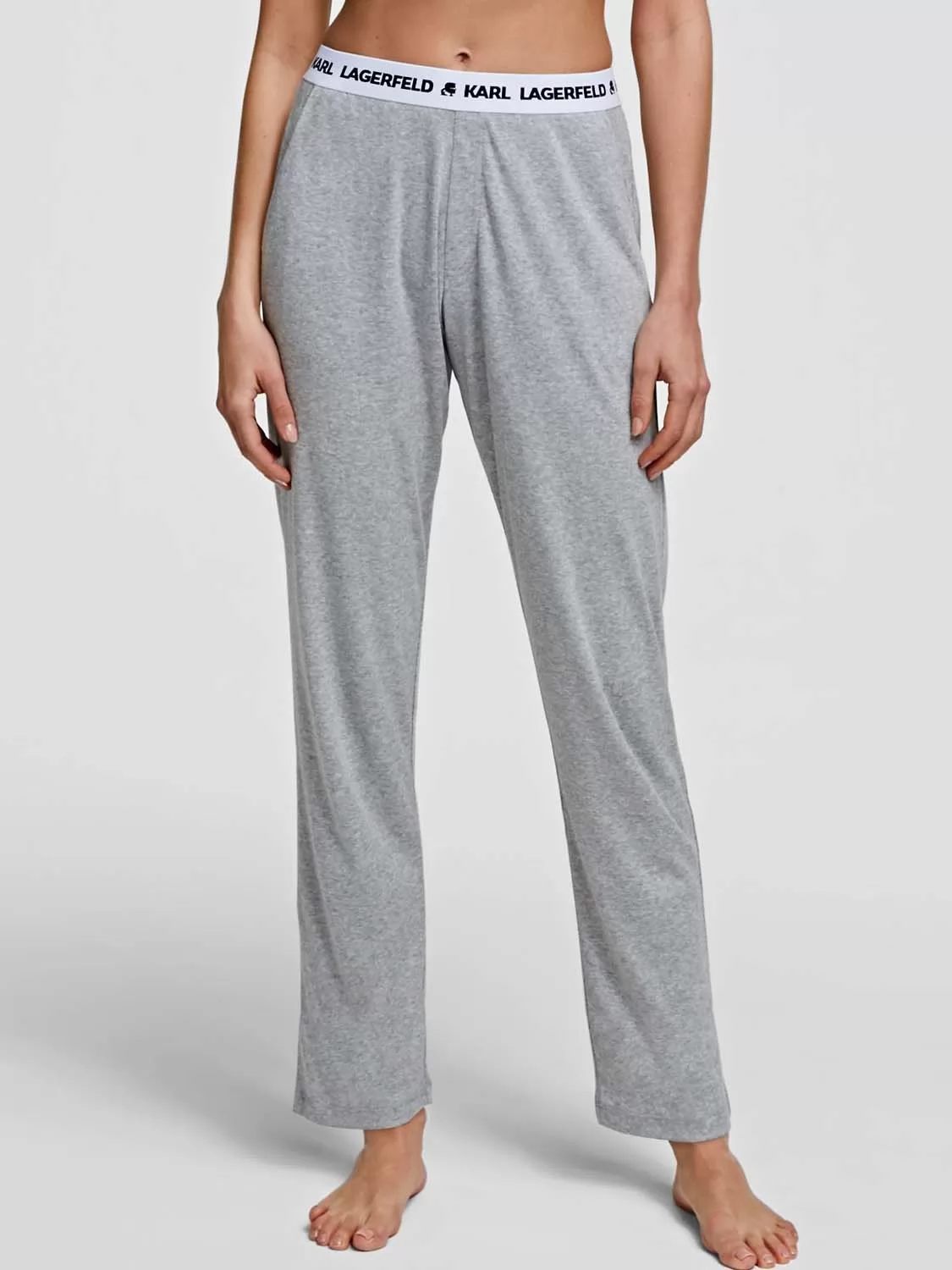 Szary Spodnie damskie Karl Lagerfeld 215W2182 - zdjęcie 2