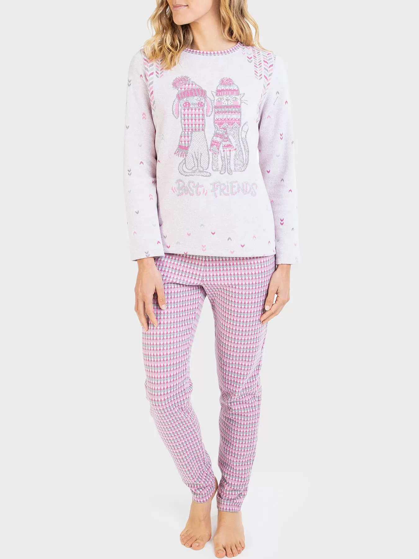 Pudrowy róż, różowy, szary Strój domowy Massana 711221 - zdjęcie 1