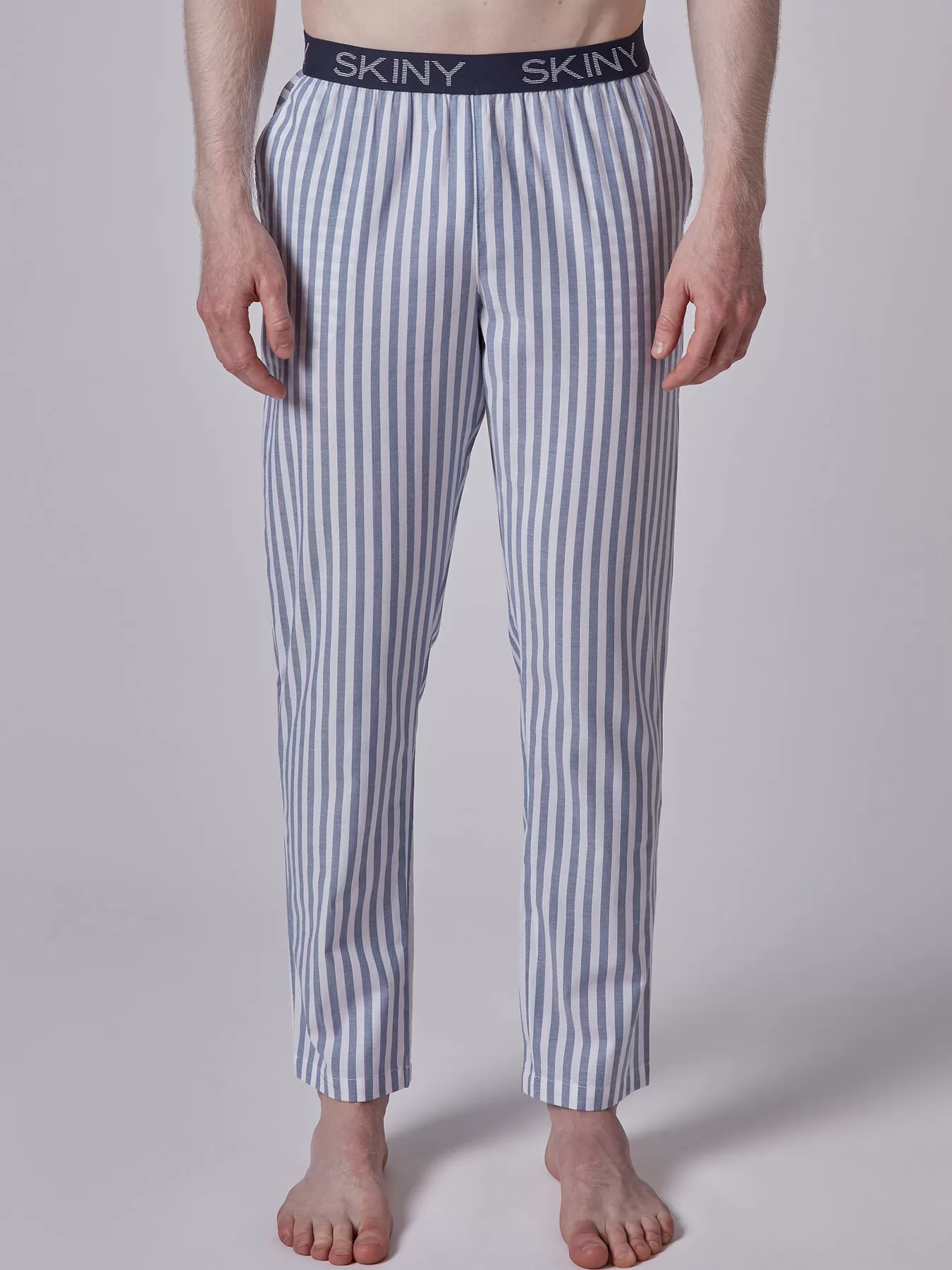 Biały, niebieski Spodnie męskie Skiny Every Night 080511 - zdjęcie 1