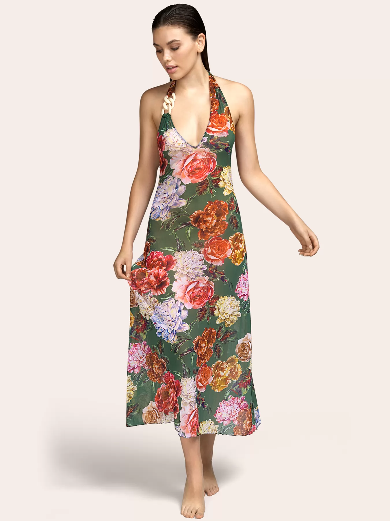 Czerwony, fioletowy, zielony Sukienka Andres Sarda Woolf 3410970 - zdjęcie 1