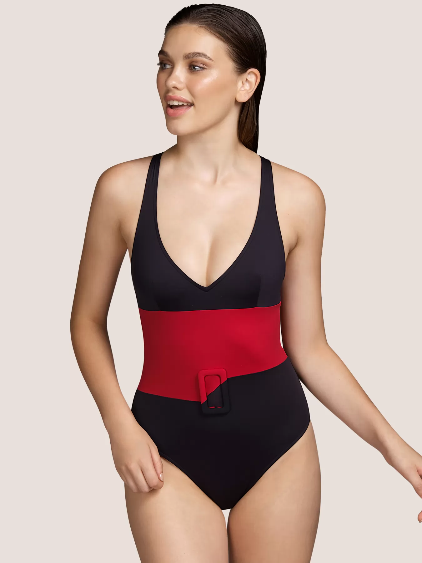 Czarny, czerwony Kostium kąpielowy Andres Sarda Beauvoir 3410736 - zdjęcie 1