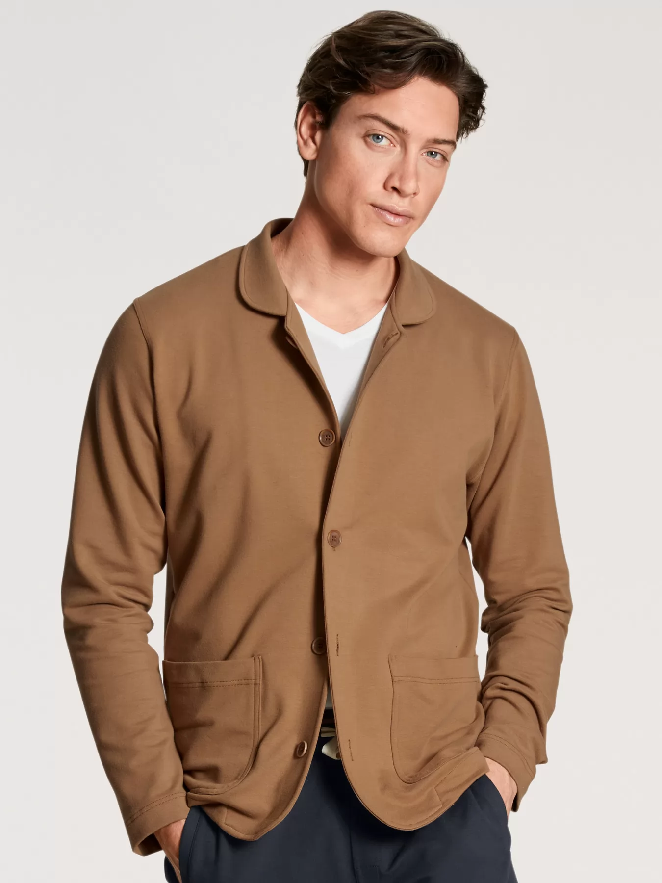 Brązowy Bluza męska Calida Remix Lounge Leisure 15862 - zdjęcie 1