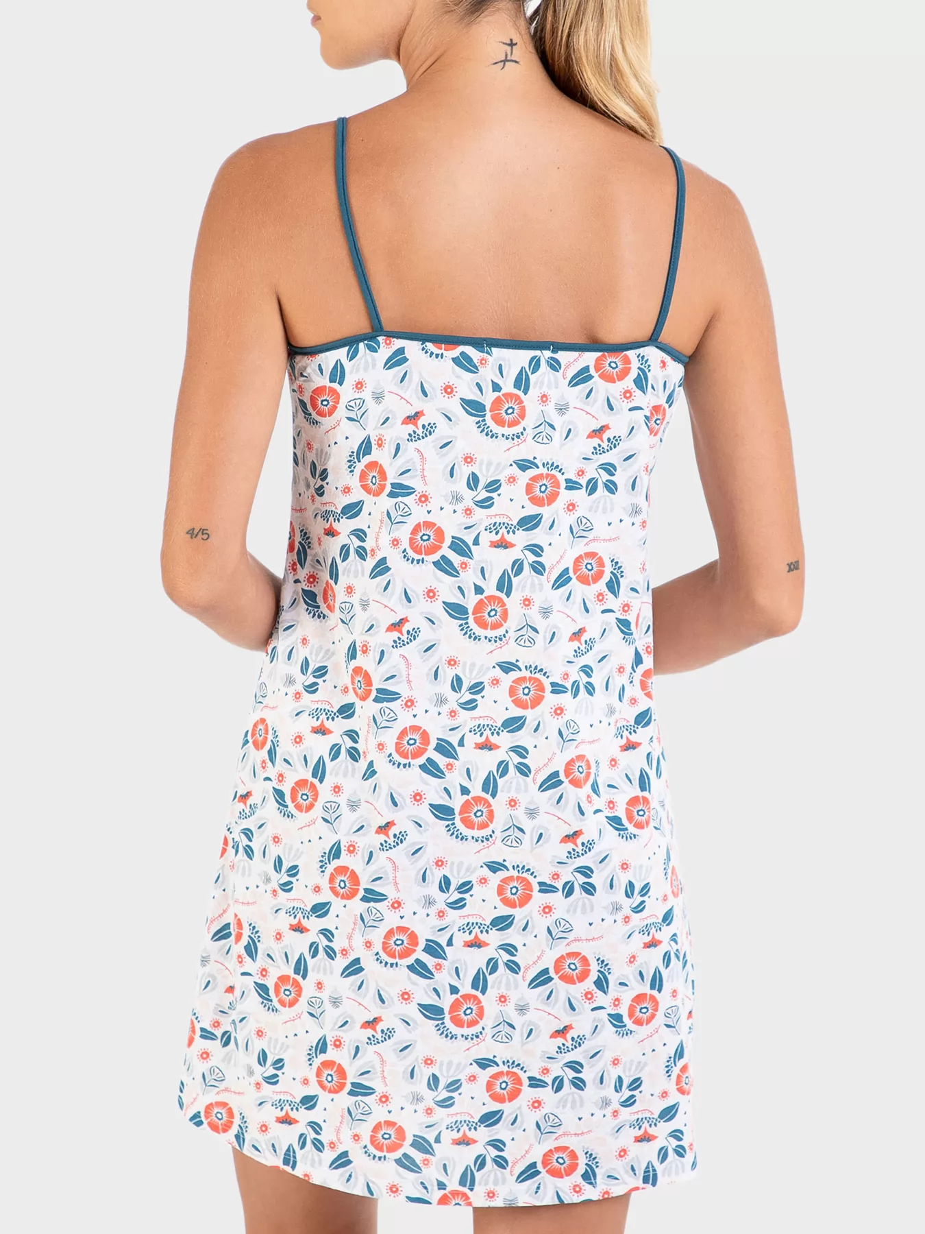 Biały, niebieski, pomarańczowy Koszula nocna Massana 227248 - zdjęcie 2