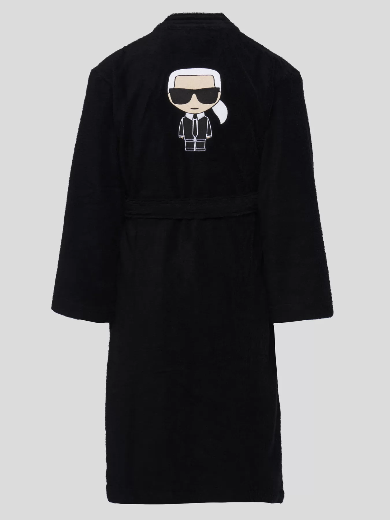 Czarny Szlafrok męski Karl Lagerfeld 220M2185 - zdjęcie 4