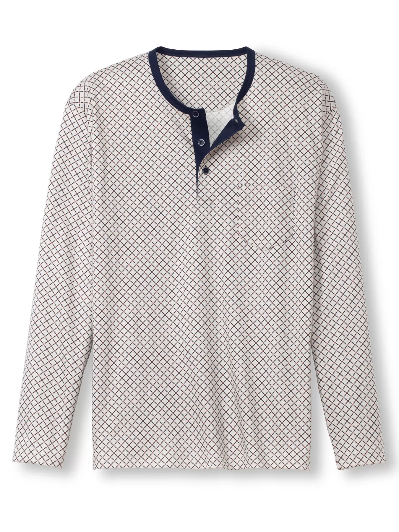 Beżowy, granatowy Piżama męska Calida Relax Selected 40686 - zdjęcie 3