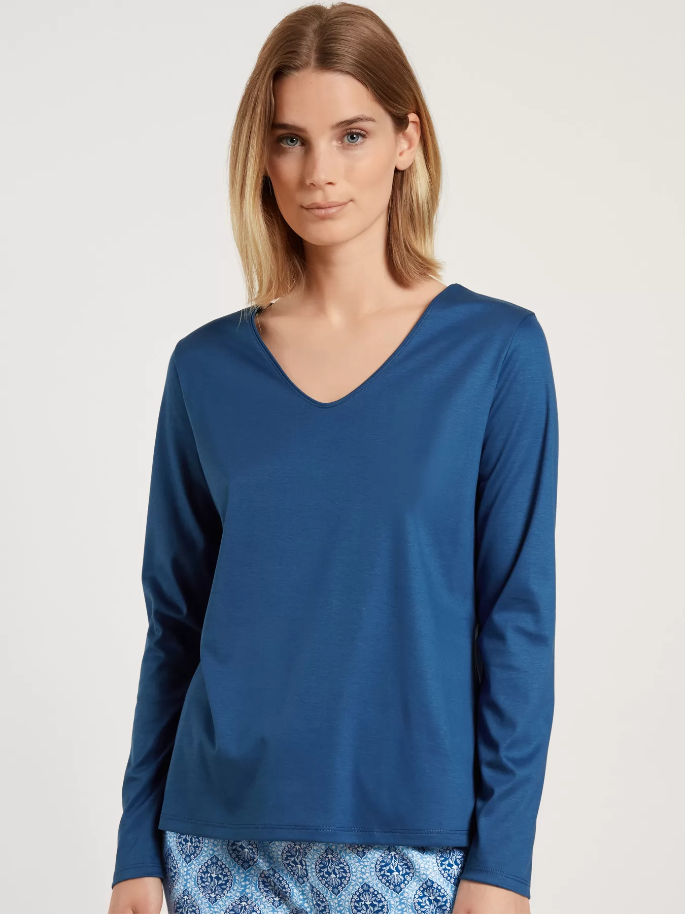 Granatowy Koszulka damska Calida Favourites Provence 15334 - zdjęcie 1