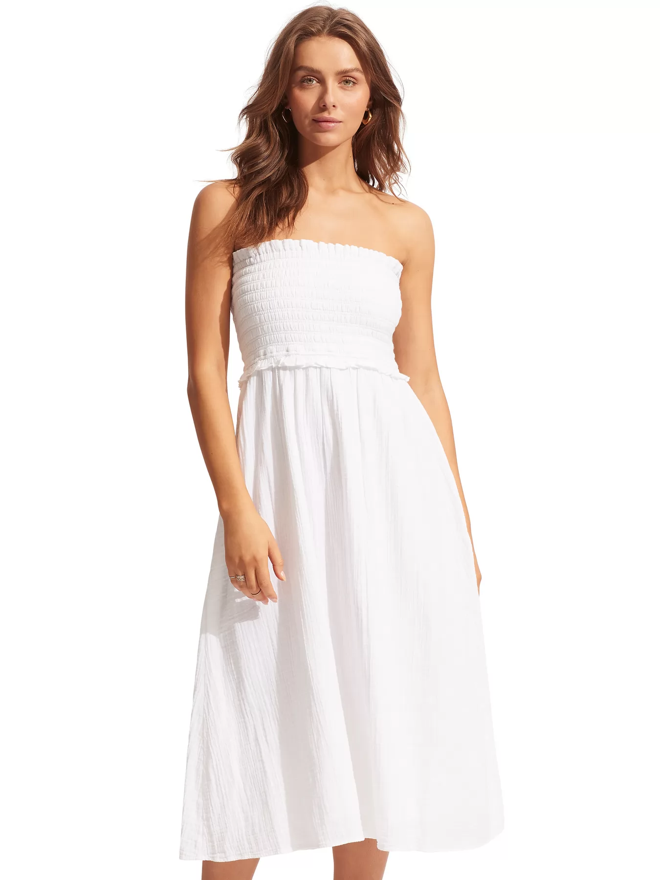 Biały Sukienka plażowa Seafolly Palm Springs 54880-DR - zdjęcie 1