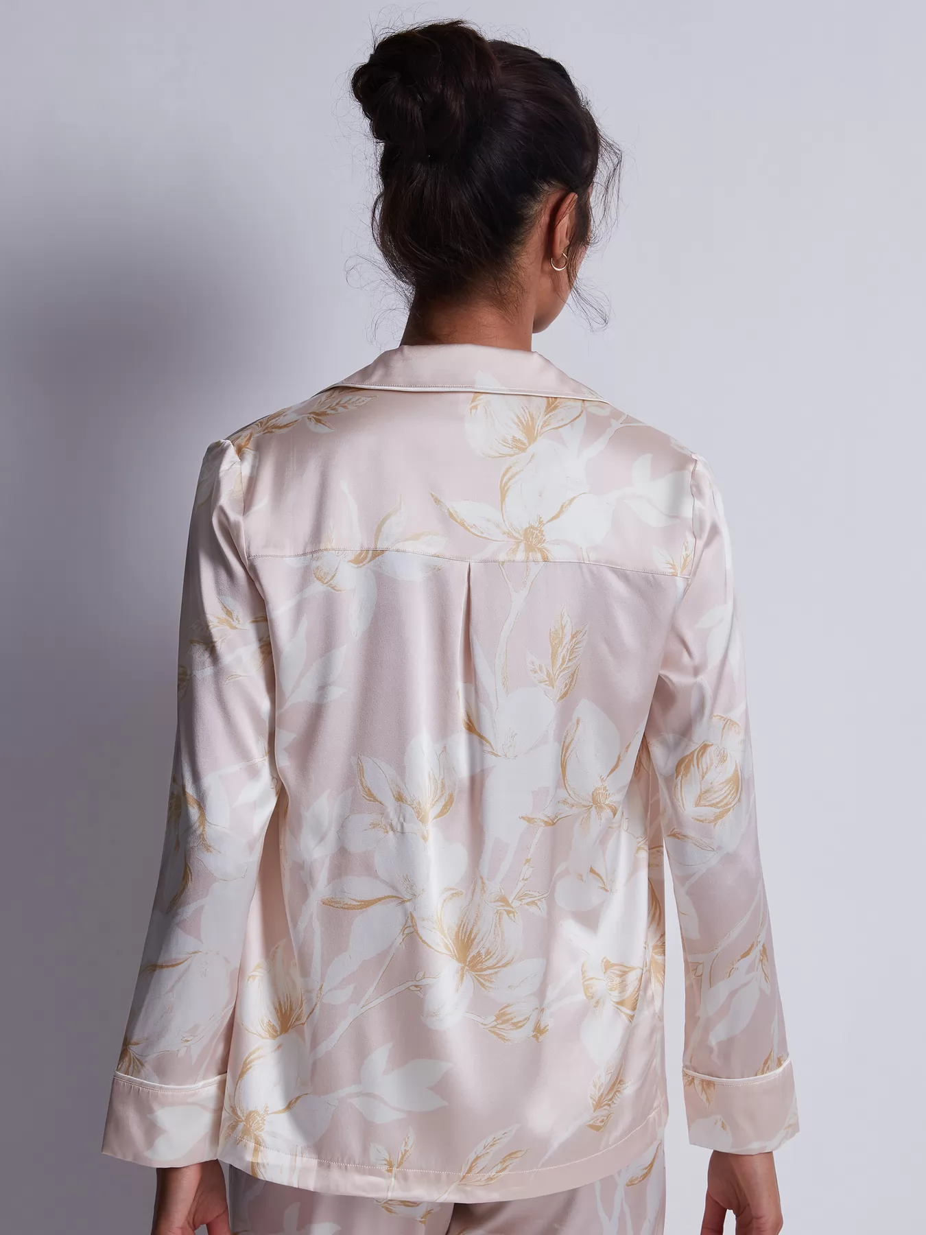 Biały, różowy Jedwabna koszulka nocna Aubade Silk By Night RT44 - zdjęcie 2