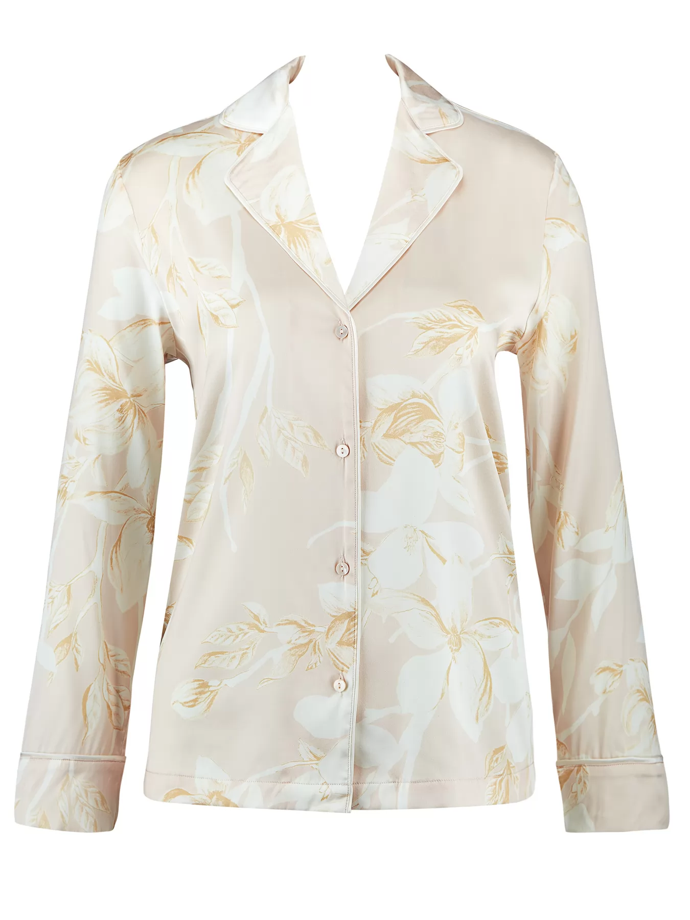 Biały, różowy Jedwabna koszulka nocna Aubade Silk By Night RT44 - zdjęcie 5