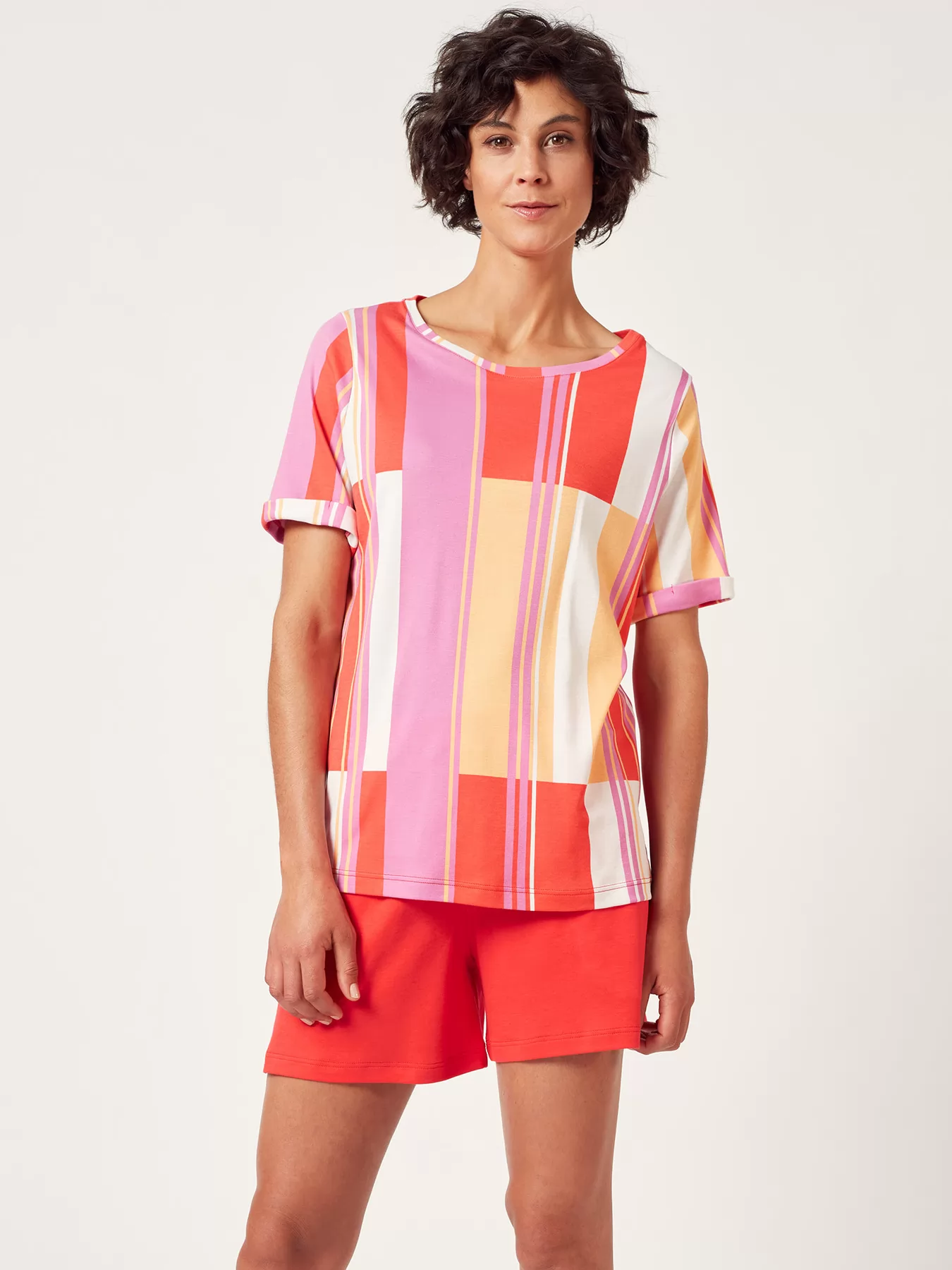 Czerwony, pomarańczowy, różowy Piżama damska Huber 010141 - zdjęcie 1