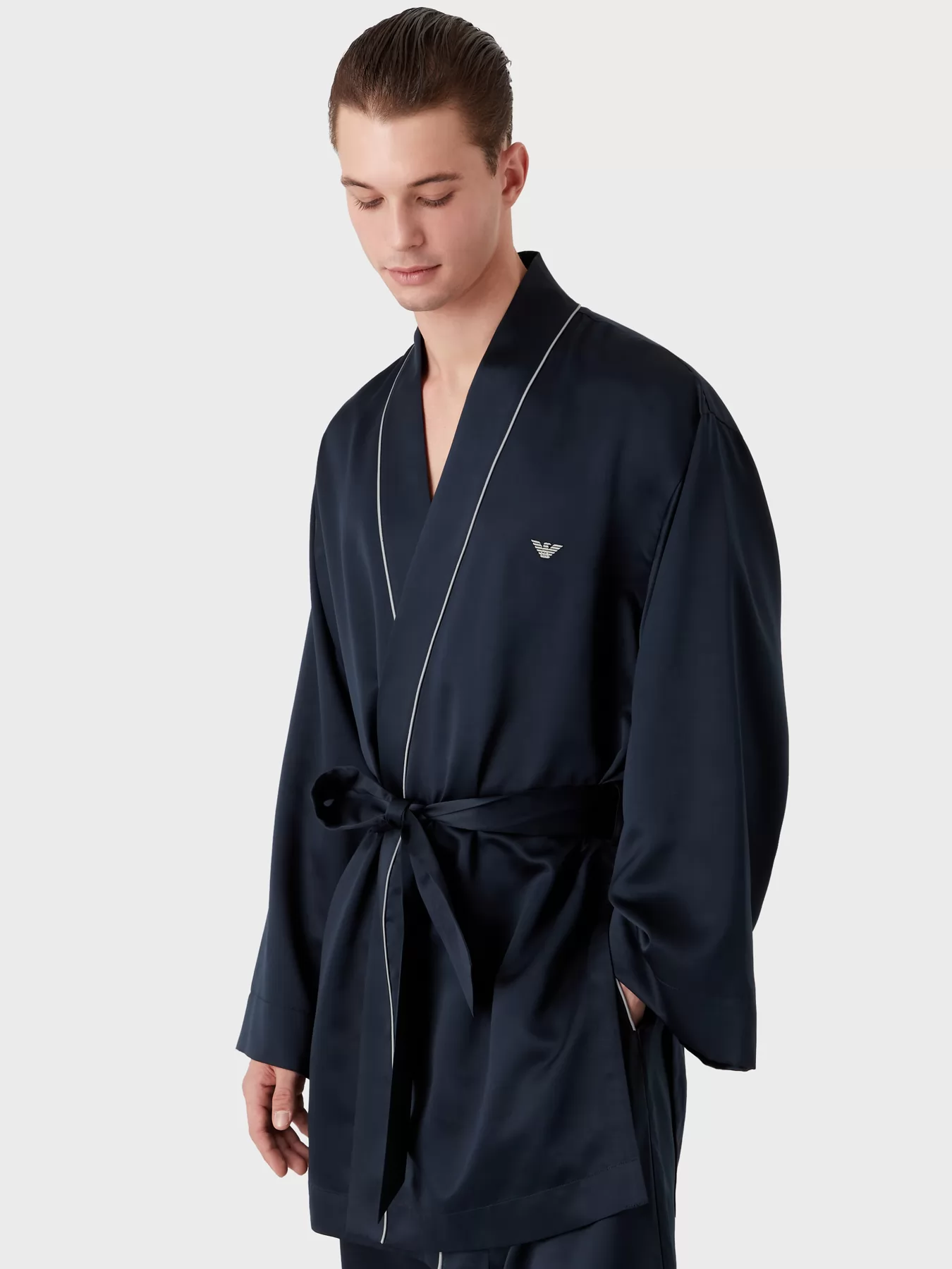 Granatowy Szlafrok męski Emporio Armani 1120193R583 - zdjęcie 1