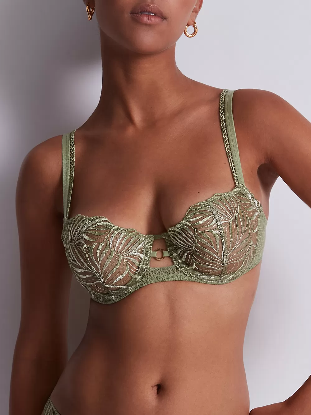 Zielony Biustonosz balkonetka Aubade Paradis Exotique LFF14 - zdjęcie 1