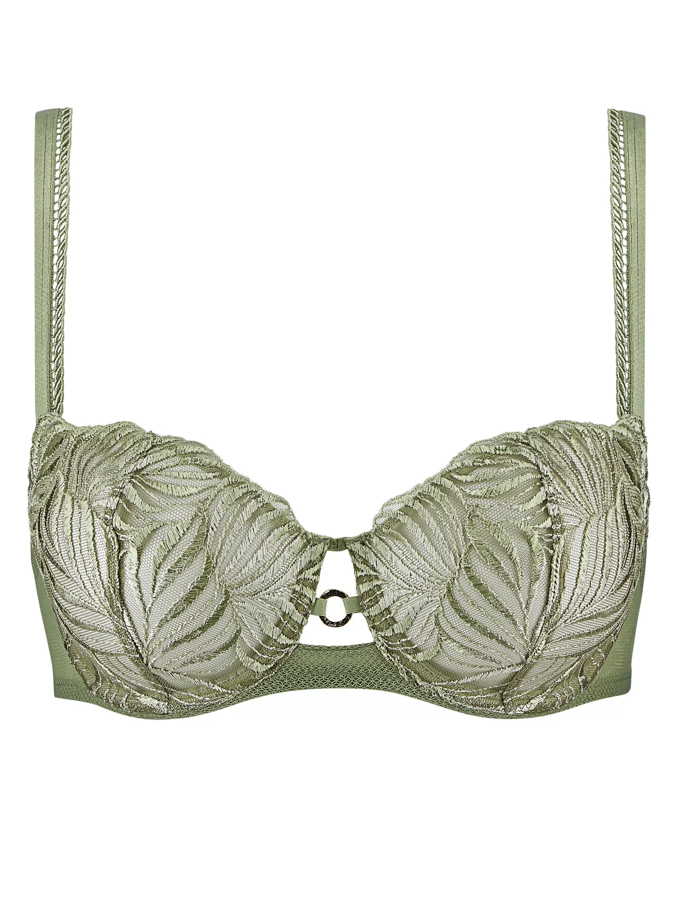 Zielony Biustonosz balkonetka Aubade Paradis Exotique LFF14 - zdjęcie 5