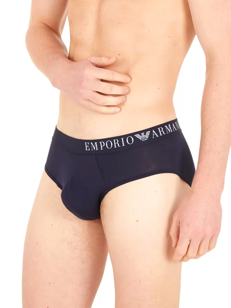 Biały, granatowy Slipy męskie Emporio Armani 1117333F733 - zdjęcie 3