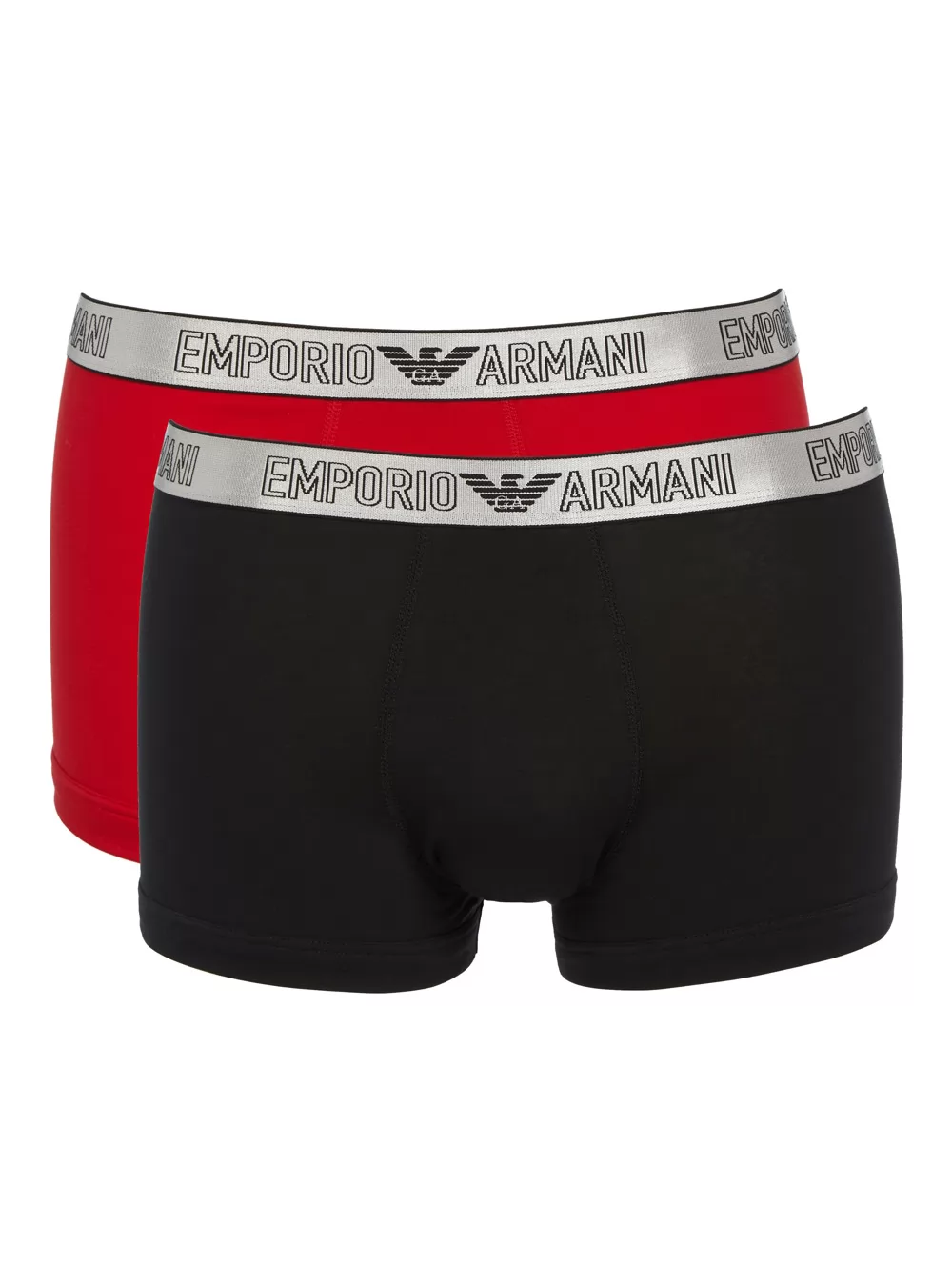 Czarny, czerwony Bokserki męskie 2PACK Emporio Armani 1112103F598 - zdjęcie 2