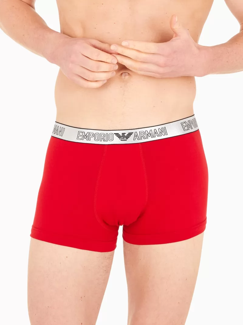 Czarny, czerwony Bokserki męskie 2PACK Emporio Armani 1112103F598 - zdjęcie 3