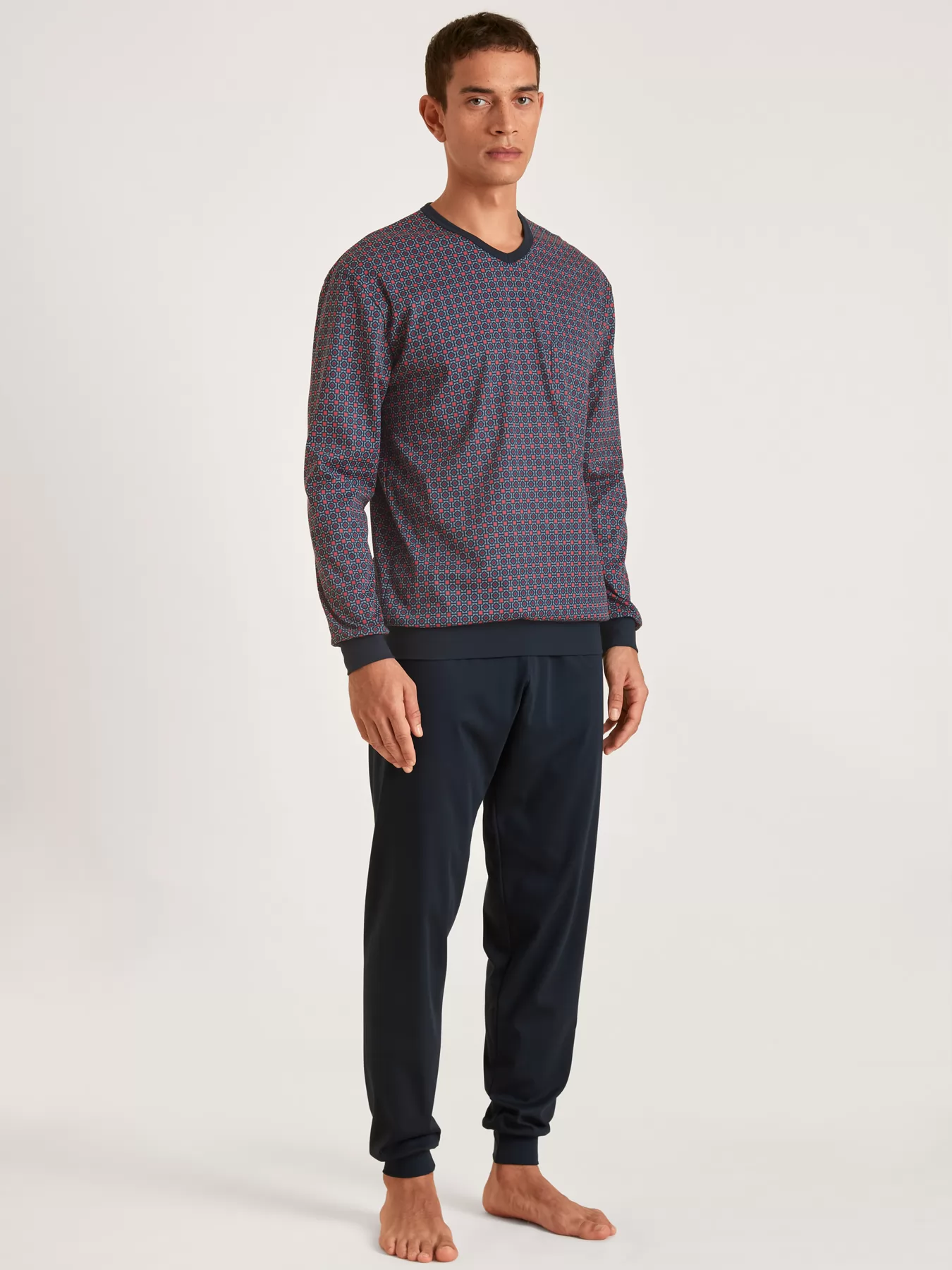 Bordowy, granatowy Piżama męska Calida Relax Streamline 42689 - zdjęcie 1