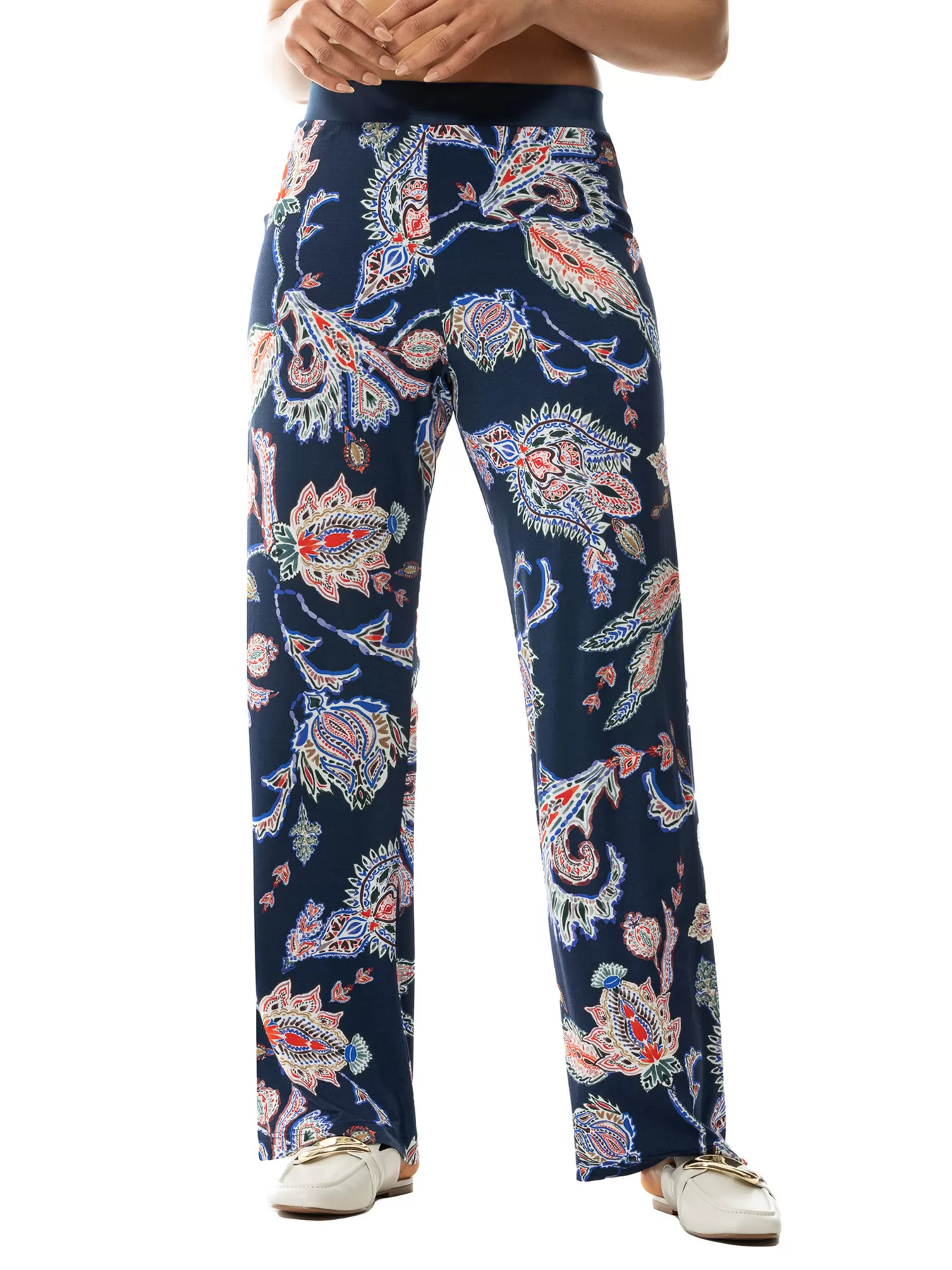 Granatowy, wielobarwny Spodnie damskie mey Telia 17577S - zdjęcie 1