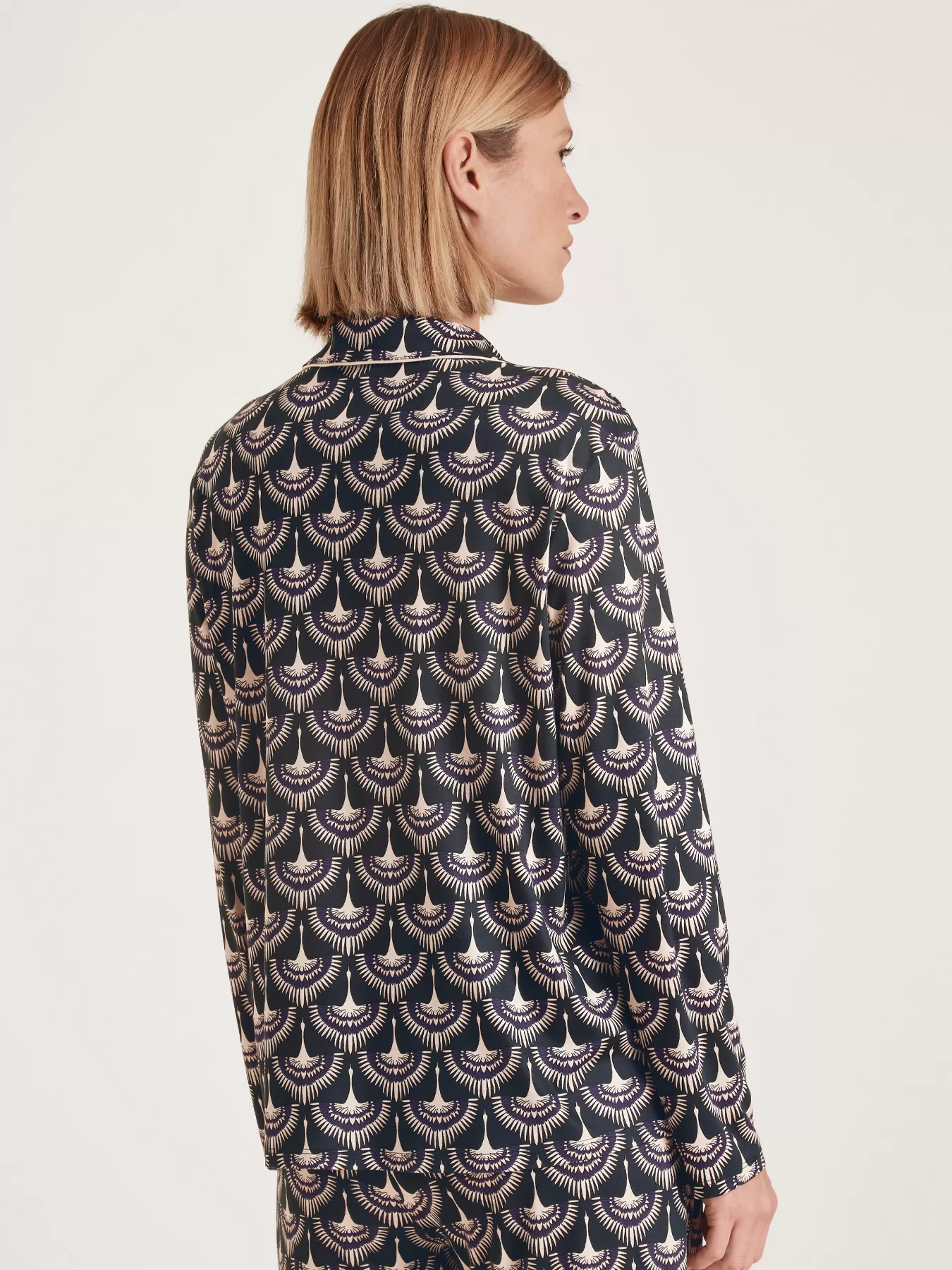 Beżowy, czarny Góra od jedwabnej piżamy Calida Favourites Seduction 15428 - zdjęcie 2