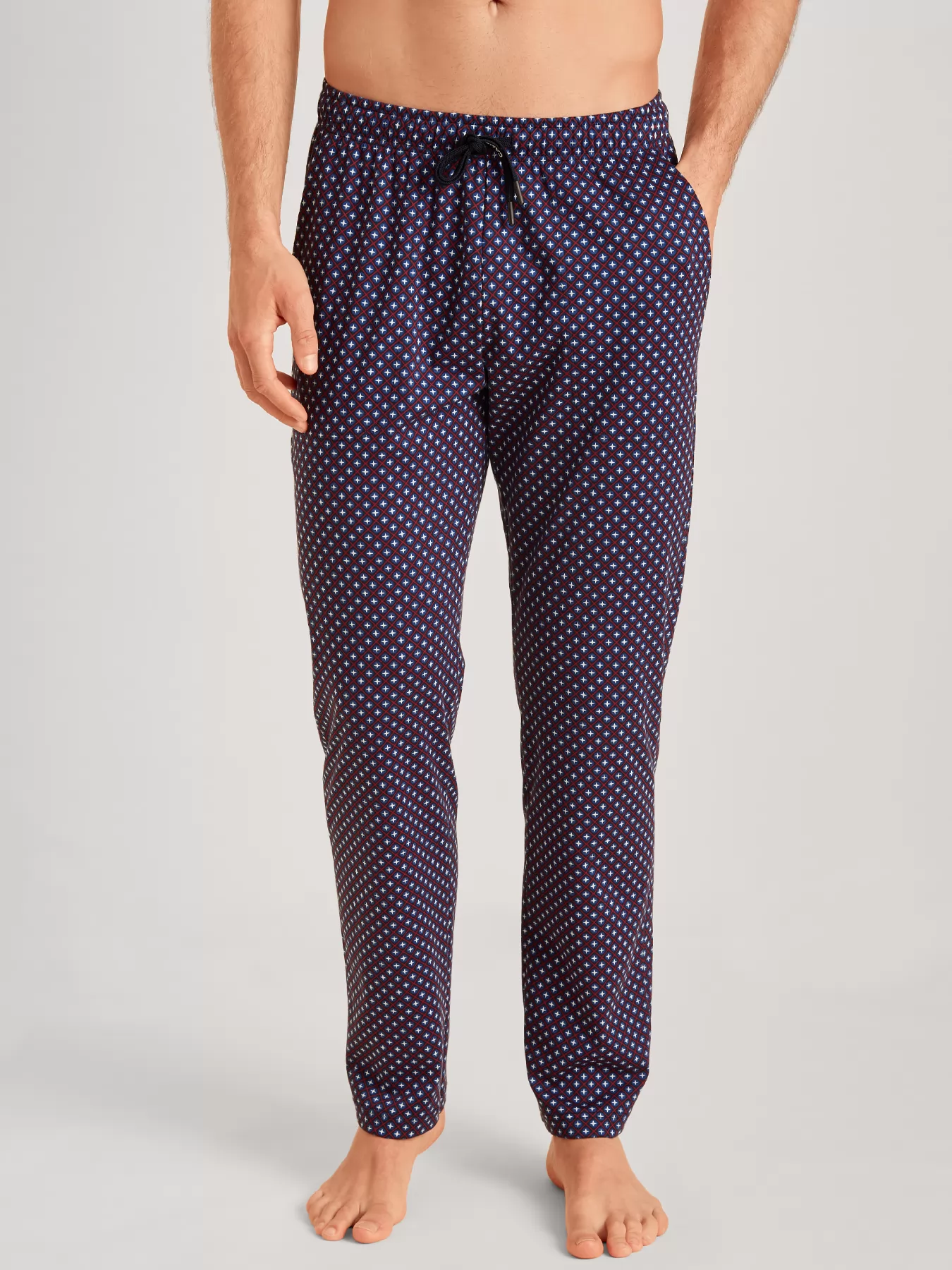 Bordowy, granatowy Dół od piżamy Calida Remix Sleep Holiday 29384 - zdjęcie 1