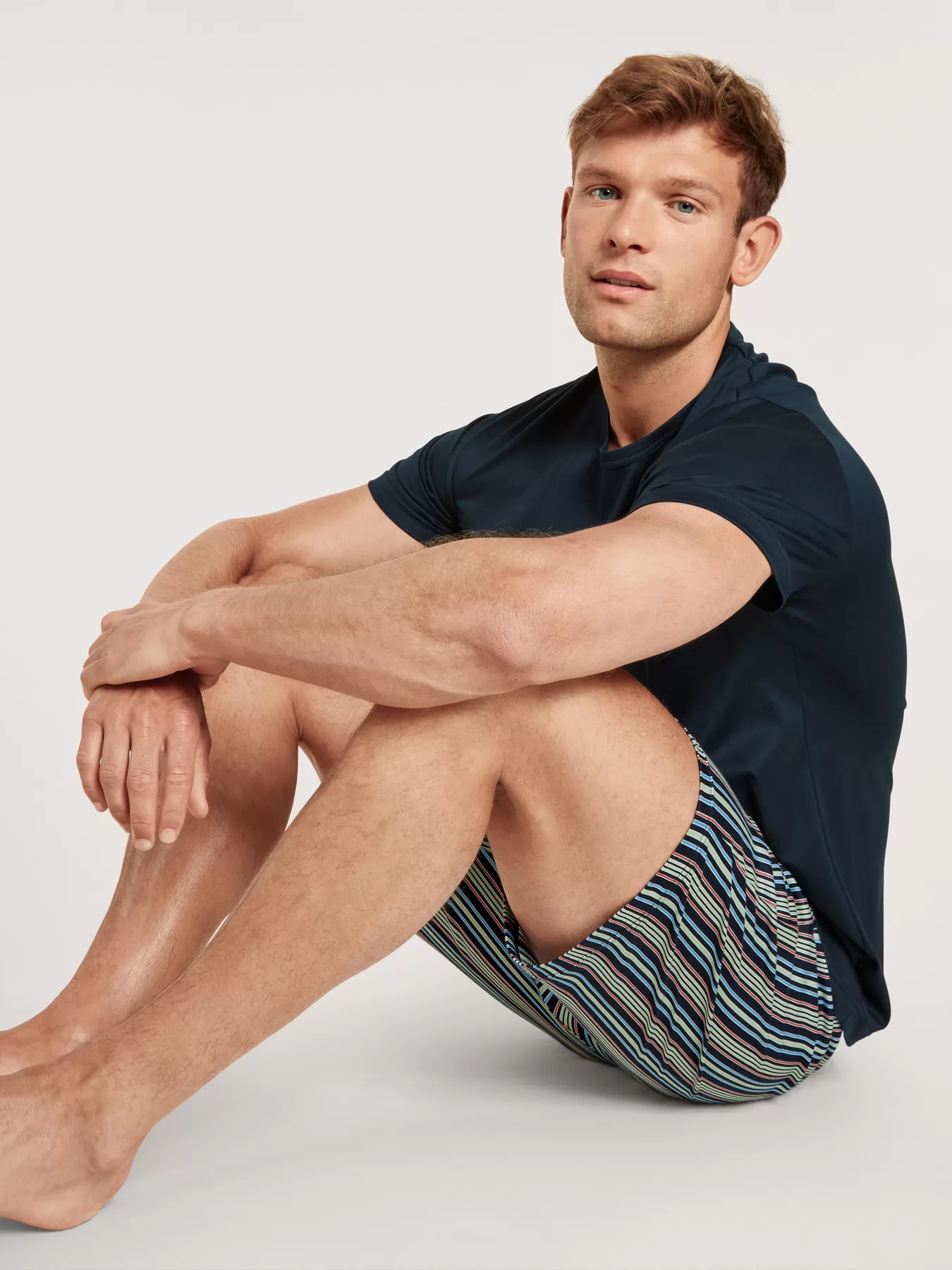 Granatowy, zielony Piżama męska Calida Relax Superlight 42089 - zdjęcie 5