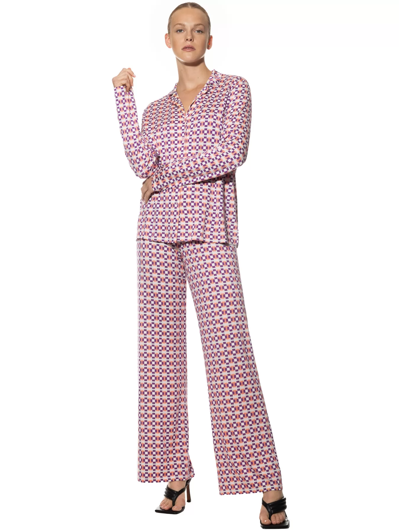 Fioletowy, pomarańczowy Piżama damska mey Bonnie 14103 - zdjęcie 1