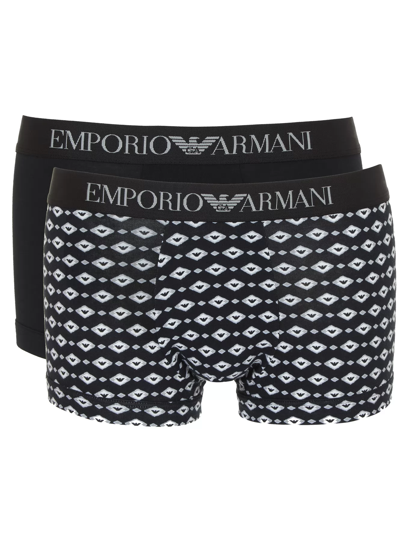 Czarno-biały, czarny Bokserki męskie 2PACK Emporio Armani 1112104R504 - zdjęcie 2