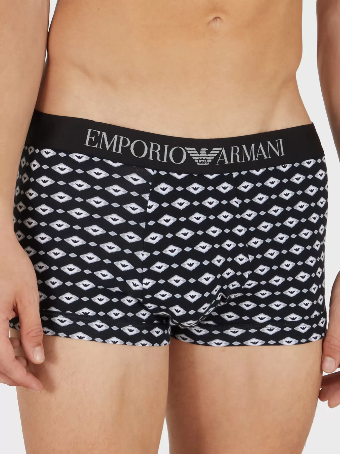 Czarno-biały, czarny Bokserki męskie 2PACK Emporio Armani 1112104R504 - zdjęcie 1