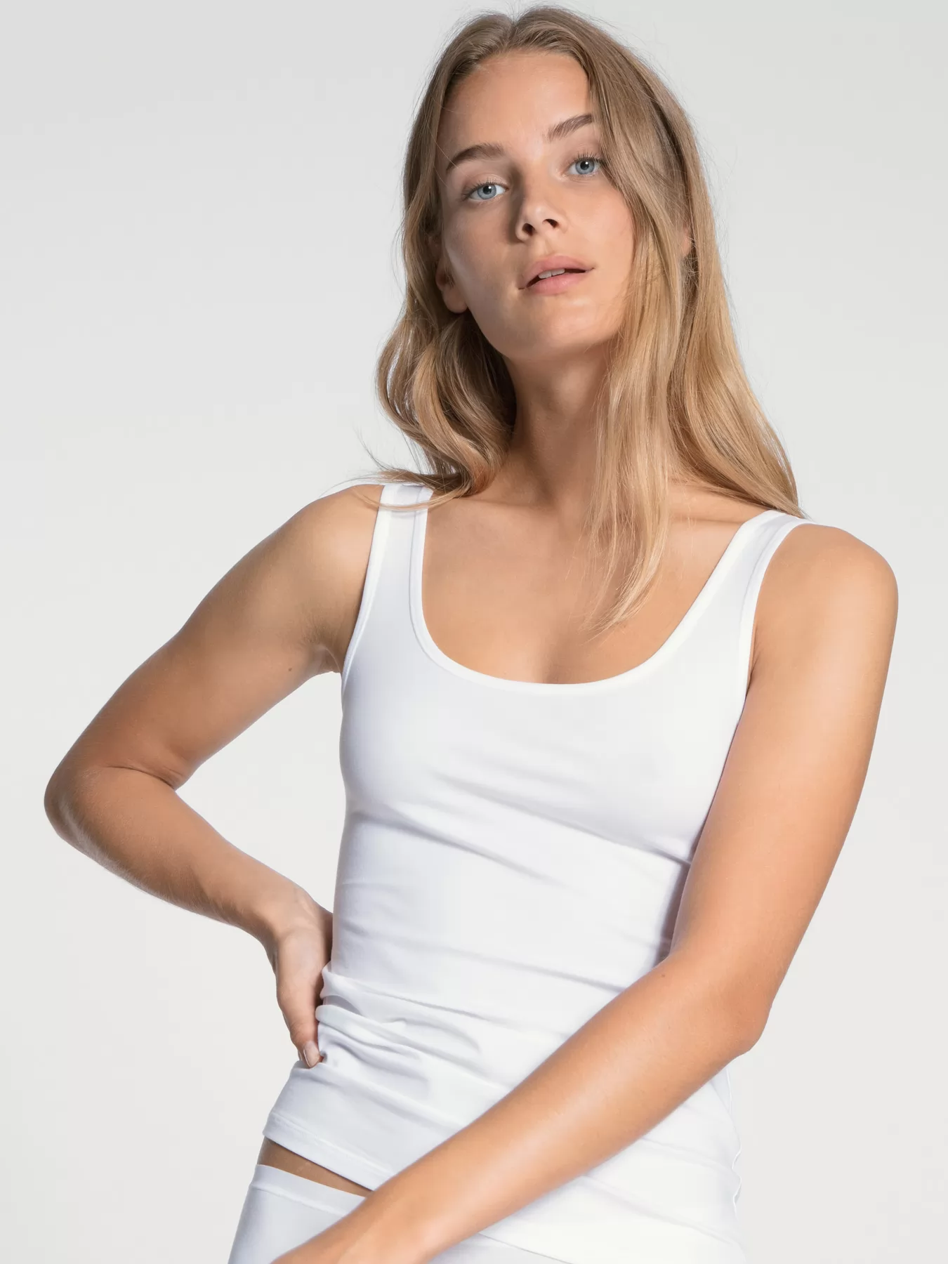 Biały Top Calida Natural Comfort 12175 - zdjęcie 3