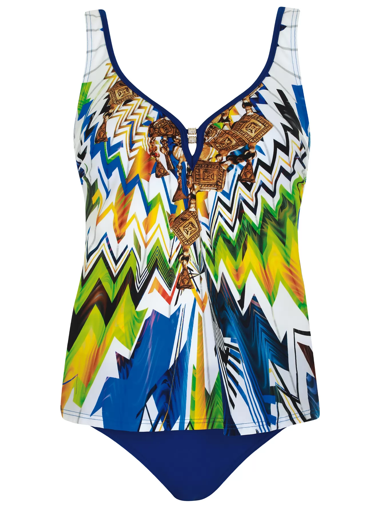 Granatowy, niebieski, wielobarwny, zielony Tankini Sunflair 28009 - zdjęcie 1