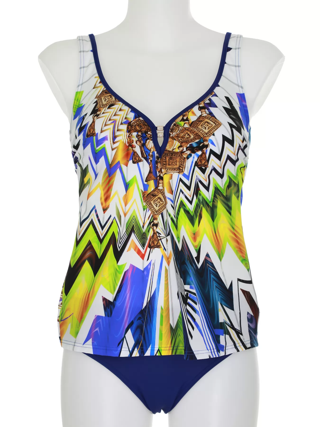 Granatowy, niebieski, wielobarwny, zielony Tankini Sunflair 28009 - zdjęcie 3