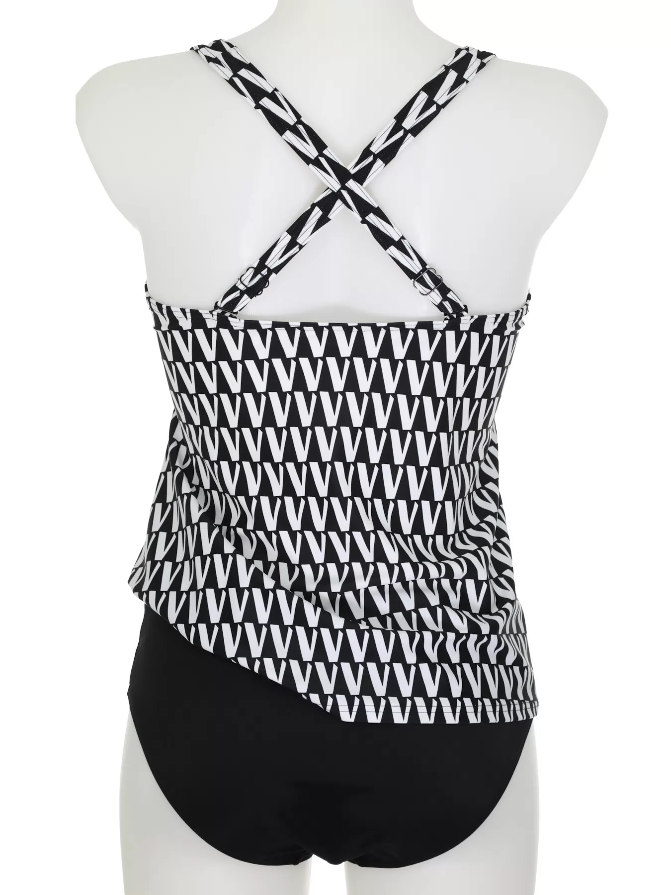 Czarno-biały, czarny Tankini Sunflair 28020 - zdjęcie 2