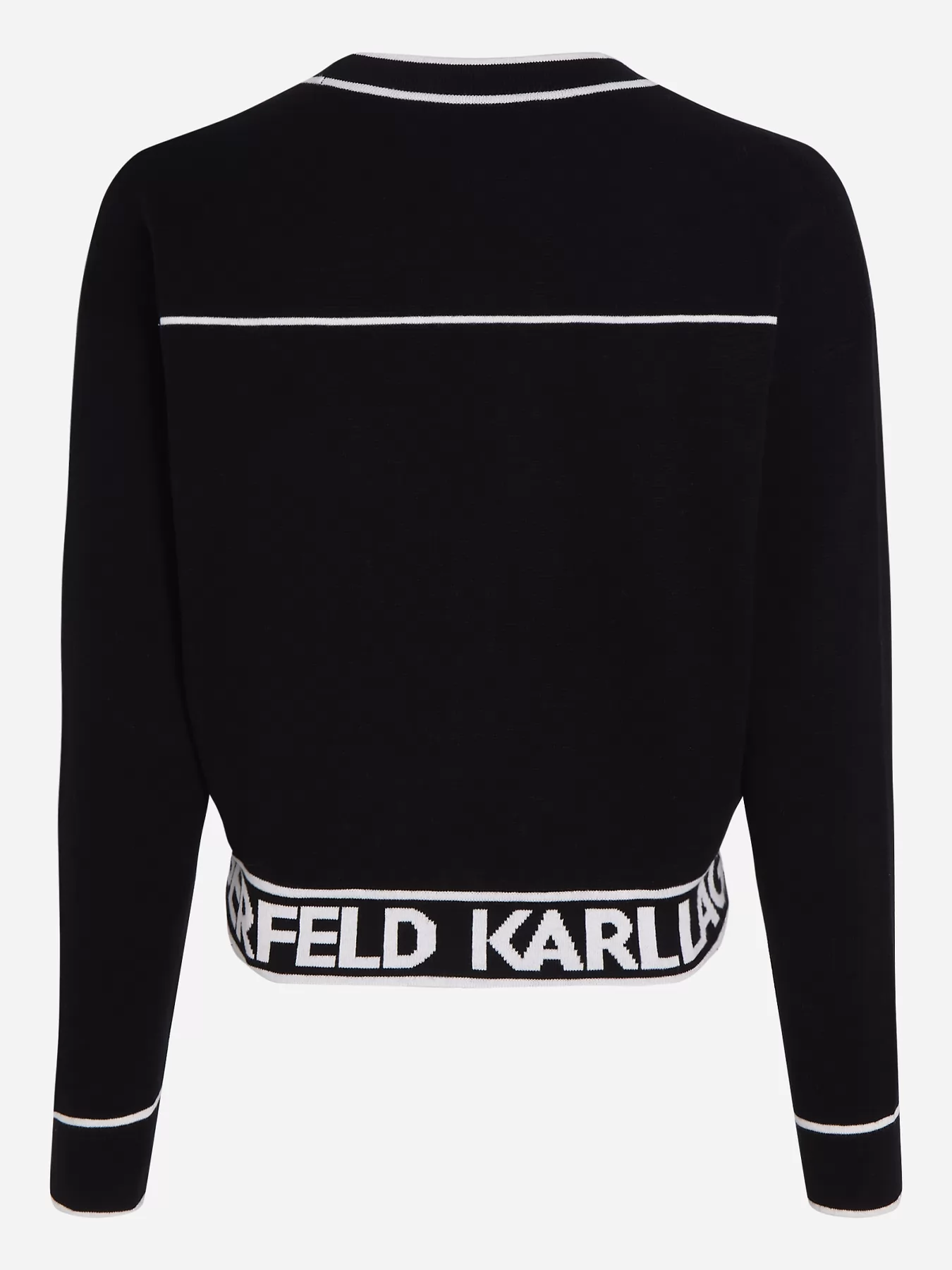 Czarno-biały, czarny Kardigan damski Karl Lagerfeld 231W2011 - zdjęcie 4