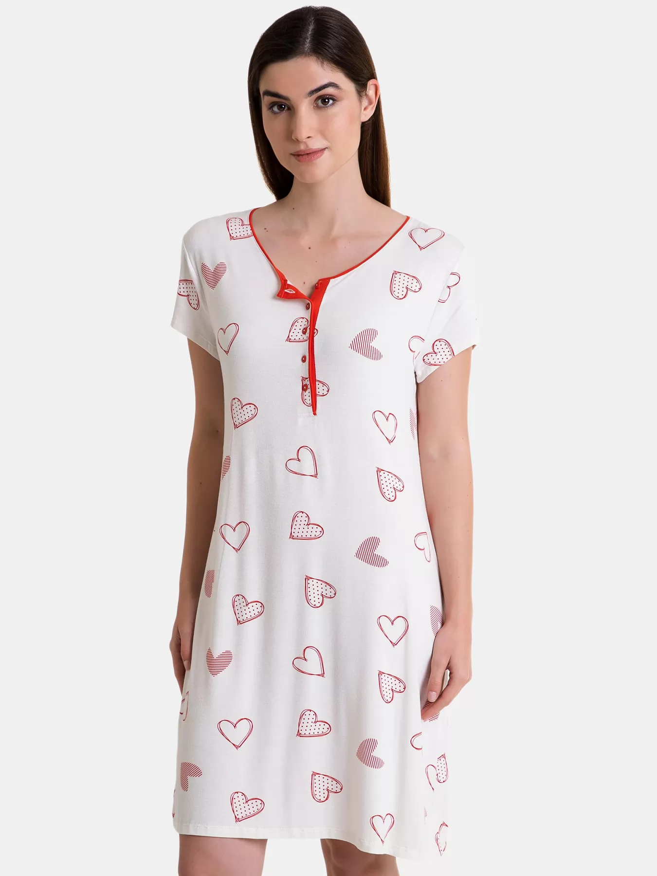 Czerwony, kremowy Koszula nocna Massana 247230 - zdjęcie 1