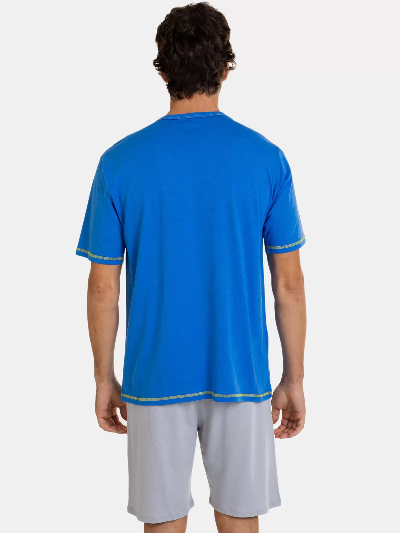 Niebieski, szary Piżama męska Massana 241318 - zdjęcie 2